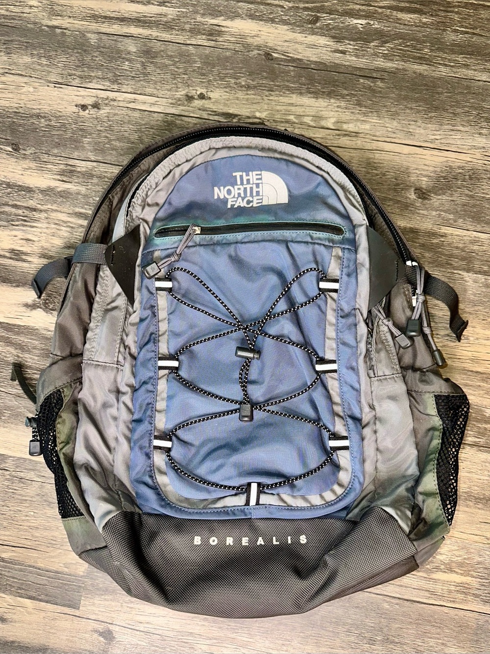 : The North Face Borealis Backpack Gray Blue Laptop School Hiking Travel Pack
